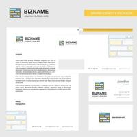 envelope de papel timbrado de negócios do site e modelo de vetor de design de cartão de visita