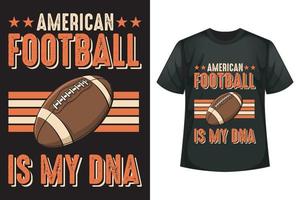 futebol americano é meu dna - modelo de design de camiseta de futebol vetor
