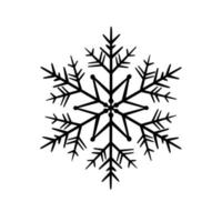 doodle ilustração em vetor floco de neve. ano novo e elemento de decoração de férias de inverno de natal.