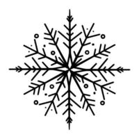 ilustração vetorial de doodle de floco de neve preto e branco para decoração de janela de férias de inverno. adesivos e design de decalque. vetor