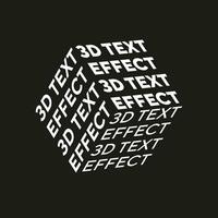 Texto 3D novo design de tipografia de efeito de texto simples vetor