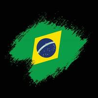 vetor de bandeira grunge de escova do brasil