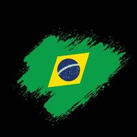 vetor de bandeira colorida de pintura à mão do brasil