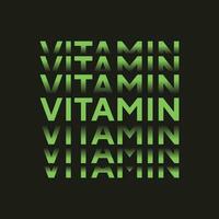 design de tipografia profissional de efeito de texto vitamínico para impressão vetor