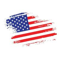 vetor de bandeira americana de efeito de pincel profissional