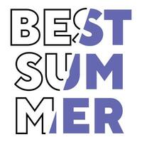 novas citações de verão simples melhor design de camiseta de efeito de texto colorido de verão tipografia para impressão vetor