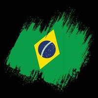 vetor de bandeira do brasil angustiado desbotado