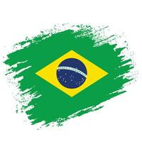 vetor de bandeira brasileira de efeito grunge colorido