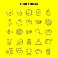 ícones de linha de comida e bebida definidos para infográficos kit uxui móvel e design de impressão incluem pão comida pão sorvete comida comer conjunto de ícones vetor