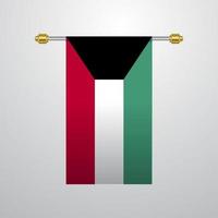 bandeira pendurada do kuwait vetor