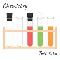 ilustração vetorial. talheres químicos, tripé com tubos de ensaio. vetor