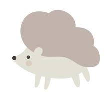 vetor de bebê incrível ouriço plano fofo isolado. doodle ilustração animal em estilo escandinavo para design. recurso gráfico para conteúdo da web, adesivo de banner