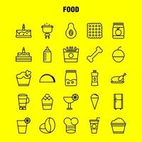 ícones de linha de comida definidos para infográficos kit uxui móvel e design de impressão incluem chá café refeição pimenta sal comida coleção refeição infográfico moderno logotipo e vetor de pictograma