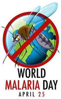 banner vertical do dia mundial da malária vetor