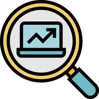 desenvolvimento de software de pesquisa de sistema de análise - ícone de contorno preenchido vetor