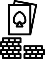 cartão de jogo de cassino de pôquer blackjack - ícone de estrutura de tópicos vetor