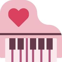 piano música instrumento de amor instrumento musical melodia instrumento de música amor e romance - ícone plano vetor