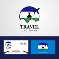 logotipo da bandeira do lesoto de viagem e design de cartão de visita vetor