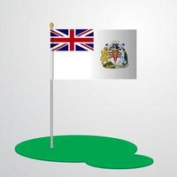 mastro de bandeira do território antártico britânico vetor