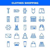ícones de linha de compras de roupas definidos para infográficos kit uxui móvel e design de impressão incluem vestido vestido roupas femininas casaco roupas adequadas panos eps 10 vetor