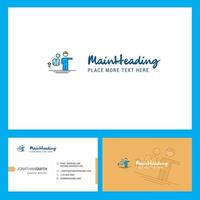 design de logotipo de avatar com slogan frente e verso modelo de cartão busienss vector design criativo