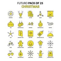 conjunto de ícones de natal pacote de ícones de design mais recente do futuro amarelo vetor