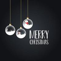 cartão de feliz natal com design criativo e vetor de fundo escuro