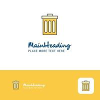 design de logotipo de lixo criativo lugar de logotipo de cor plana para ilustração vetorial de slogan vetor