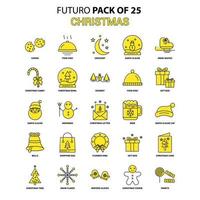 conjunto de ícones de natal pacote de ícones de design mais recente do futuro amarelo vetor