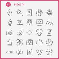 ícone desenhado à mão de saúde para impressão na web e kit uxui móvel, como ambulância, saúde médica, hospital, pílulas médicas, comprimido, vetor de pacote de pictogramas
