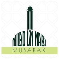 cartão de design eid milad un nabi com vetor de tipografia