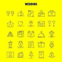 ícones de linha de casamento definidos para infográficos kit uxui móvel e design de impressão incluem bolsa bolsa de mão amor móvel celular amor microfone conjunto vetor