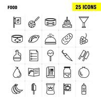 ícones de linha de alimentos definidos para infográficos kit uxui móvel e design de impressão incluem biscoito refeição de comida doce salsicha coleção de refeição de comida de carne logotipo infográfico moderno e vetor de pictograma