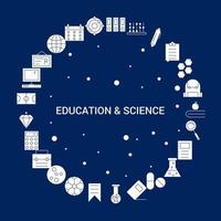 educação criativa e fundo do ícone da ciência vetor