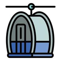 ícone do teleférico, estilo de estrutura de tópicos vetor