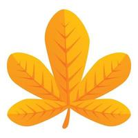 ícone de folha de outono castanha, estilo cartoon vetor
