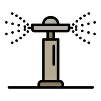 ícone de irrigação por aspersão circular, estilo de estrutura de tópicos vetor