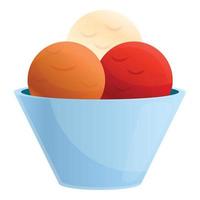 ícone de bolas de sorvete de fazenda, estilo cartoon vetor