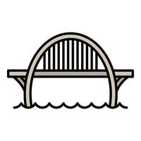 ícone de ponte de construção, estilo de estrutura de tópicos vetor