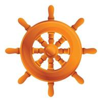 ícone da roda do navio, estilo cartoon vetor