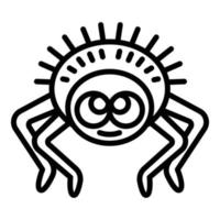 ícone de aranha fofo, estilo de estrutura de tópicos vetor