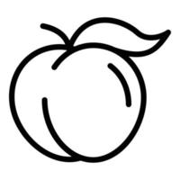 ícone de pêssego doce, estilo de estrutura de tópicos vetor