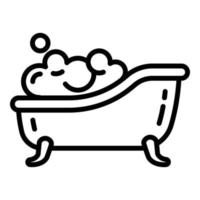ícone de banheira de espuma de sabão, estilo de estrutura de tópicos vetor