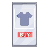comprar ícone de compras on-line de camisa, estilo cartoon vetor