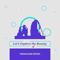 vamos explorar a beleza das rochas faraglioni, marcos nacionais da itália vetor