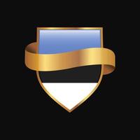 vetor de design de distintivo dourado de bandeira da estônia