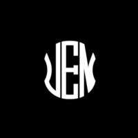 design criativo abstrato do logotipo da carta uen. design único vetor