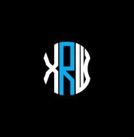 design criativo abstrato do logotipo da letra xrw. xrw design exclusivo vetor