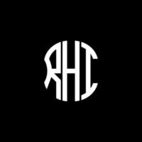 design criativo abstrato do logotipo da letra rhi. ri design único vetor