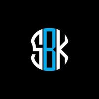 design criativo abstrato do logotipo da carta sbk. design exclusivo sbk vetor